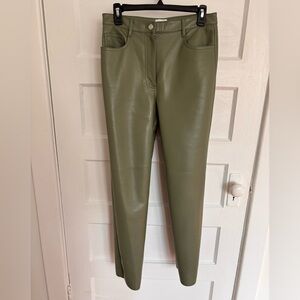 Artizia Wilfred Melina sage green vegan leather pants